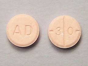 Generic Adderall 30 mg AD 30 orange round pill