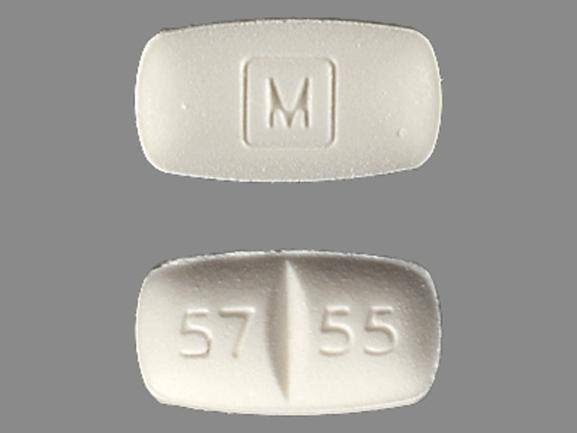 Generic Methadone 5 mg M57 55 White rectangle pill