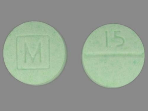 Generic Oxycodone 15 mg M 15 green round pill
