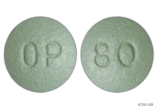 Generic Oxycontin OP 80 mg OP 80 green round pill