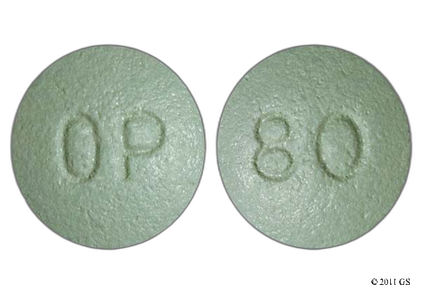 Generic Oxycontin OP 80 mg OP 80 green round pill